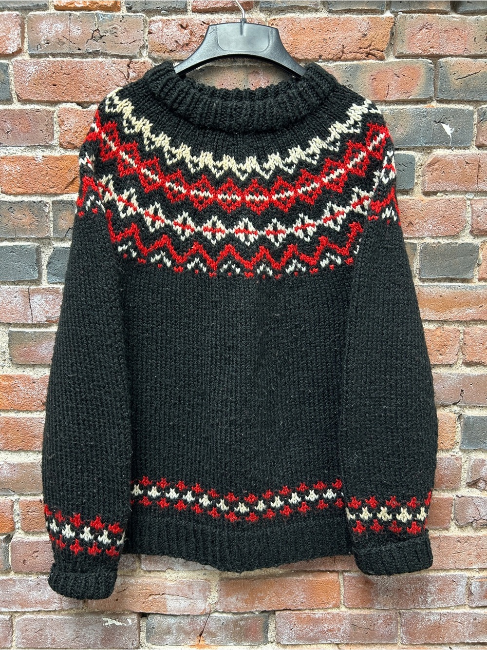 Hand Knit Fair-Isle Pullover Sweater Medium